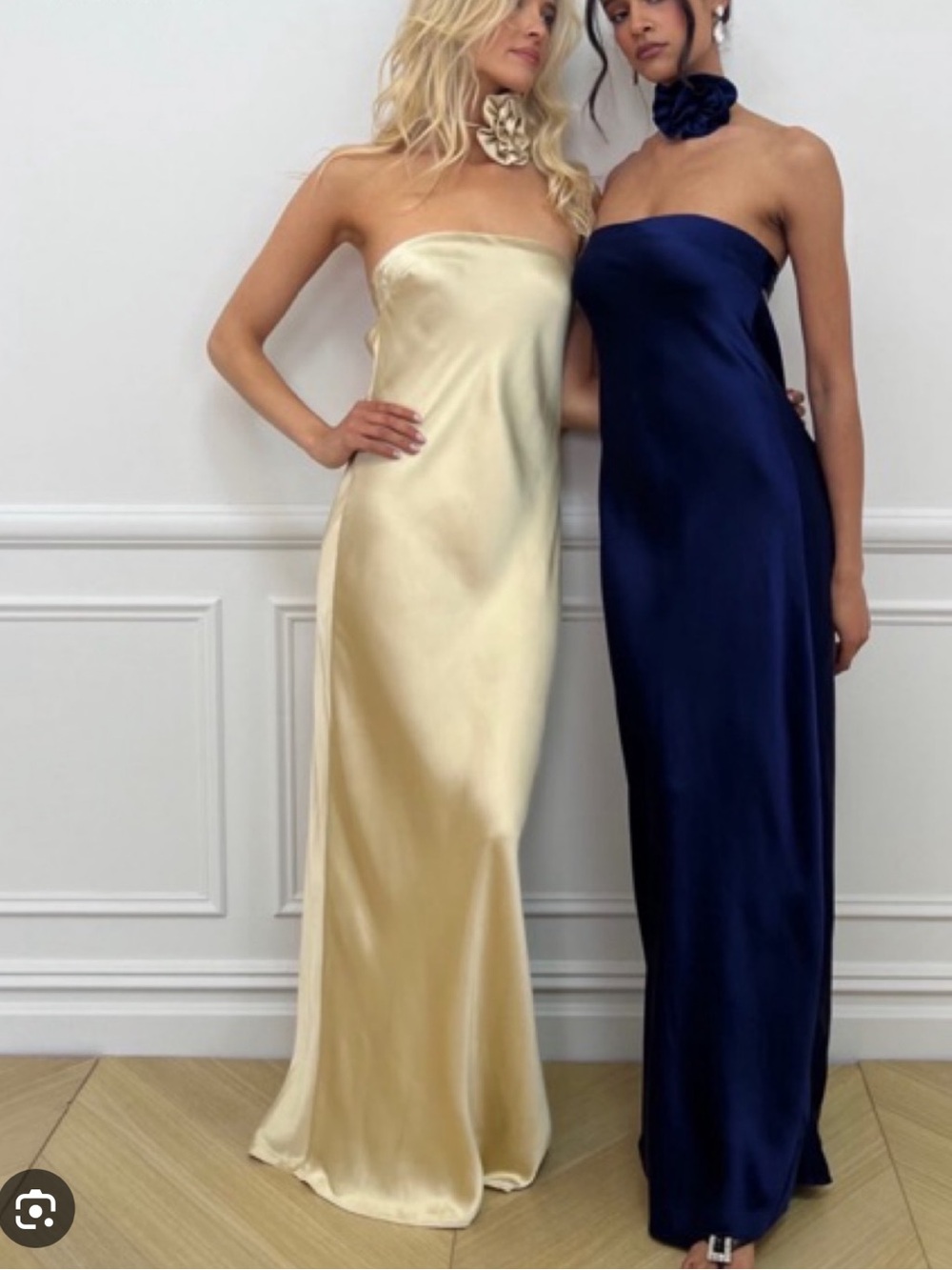WeWoreWhat Strapless Satin Maxi Dress in Gold/Tan